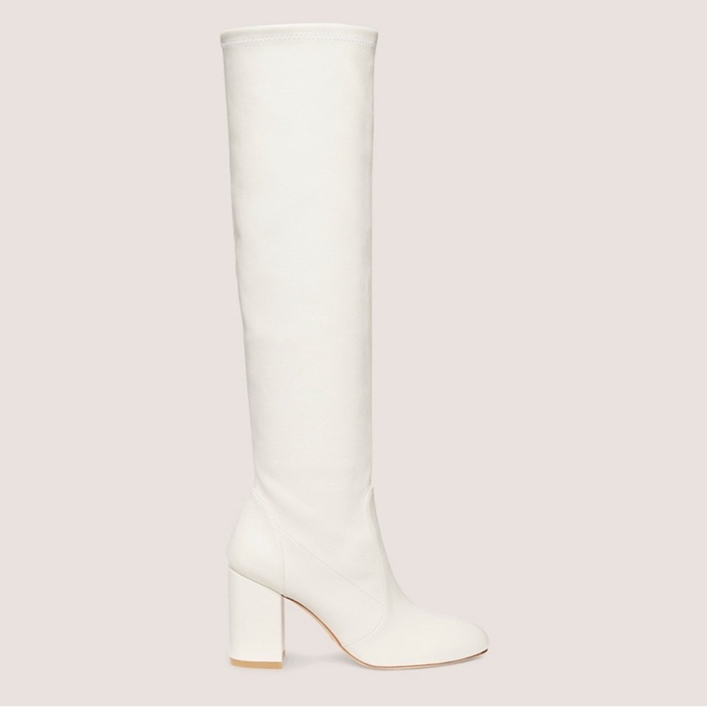 Stuart Weitzman Cream Leather Boots
